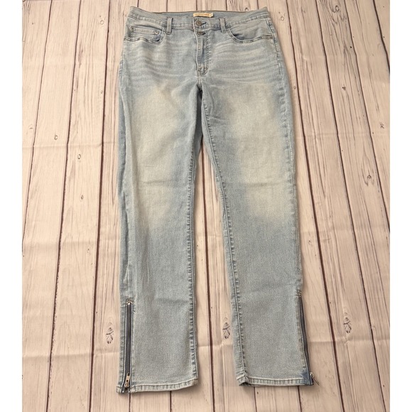 Levi's Denim - Levi's Premium 724 High Rise Straight Jeans Light Wash W32 L30 Ankle Zipper